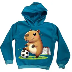 BRYKE - Buzo Hoddie Capota Niño Capibara Balon azul
