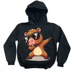 BRYKE - Buzo Hoddie Capota Niño Capibara Gafas negro
