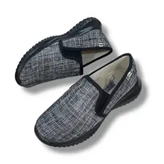 XIAN SHOES - Tenis Ultralivianos Mujer gris cromado suela negra