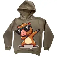 BRYKE - Buzo Hoddie Capota Niño Capibara Gafas Beige