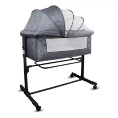 GENERICO - Cuna Colecho Con Mosquitero Y Colchon Niño Gris