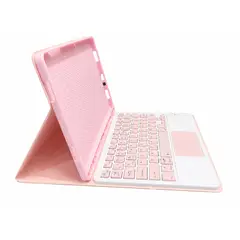 GENERICO - ESTUCHE FUNDA Y TECLADO PARA TABLET SAMSUNG A9+ DE 11'P ROSADO