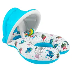 VITTORIA - Flotador Shurkby Techo Palmera Adulto Y Niño Inflable Blanco