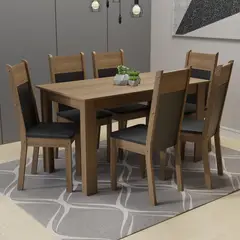 MADESA - Juego de Comedor Medelin con 6 Sillas MarronNegro - Marrón