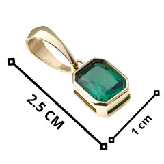 GLEAM GOLD - Dije Charm Unisex Jade con Piedra Verde en Oro Laminado 18K