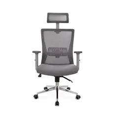 BONNO - Silla Escritorio Ken Con cabecero Gris