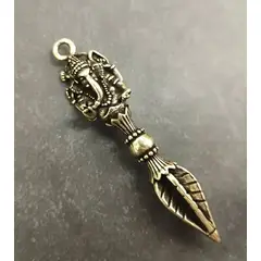 HINDU - DAGA MINI ANTIGUO TALISMAN GANESHA ELEFANTE BRONCE MACIZO