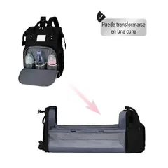 AFM - Pañalera Morral 3 En 1 Color Negro Cokibú Diseño De La Tela