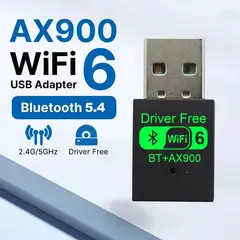 GENERICO - Adaptador Wifi Usb Tarjeta Red Pc 6g Ax 900 Bluetooth 5.3 Doble Banda