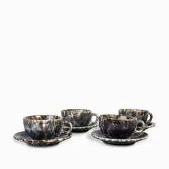 AMBIENTE GOURMET - Pocillo y plato costellazione 260mlsetx4