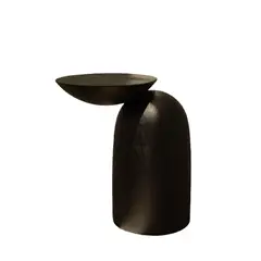 GENERICO - Mesa Auxiliar Rochester Escultura en Madera Oscura 34,5 × 52 × 42 cm