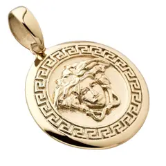 GLEAM GOLD - Dije Medalla de Medusa Unisex en Oro Laminado 18K