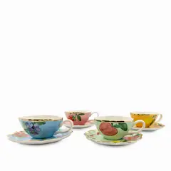 Ambiente gourmet - Pocillo y plato Frutal 200ml set x4