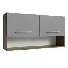 MADESA - Mueble de Cocina Superior Emilly 1.05 m 2 Puertas 1 Nicho Marrón/Gris