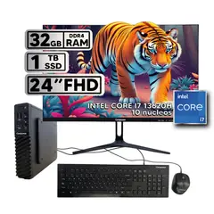 COMPUMAX - Computador de Mesa Core i7 13620H 32GB SSD 1TB Monitor 24” 120Hz