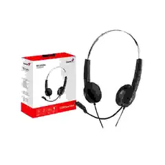GENIUS - Diadema USB HS-220U Negra con Micrófono y Sonido Estéreo