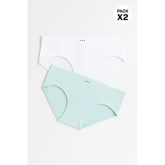 LILI PINK - Hípster para niña sin costuras laterales paquete x2