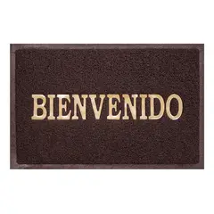 DISTRIONLINE - Tapete PVC, Atrapa Polvo Bienvenida, Color Marrón 78 X 118 cm