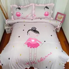 WONDER HOME - Cubrelecho Infantil niñas Bailarina + Fundas Cojin cama semidoble