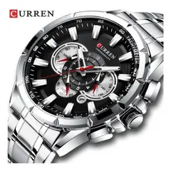 CURREN - RELOJ CRONOGRAFO 8363 PLATEADO ORIGINAL