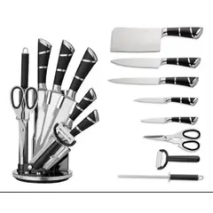 GENERICO - Set de cuchillos en acero inoxidable 9 piezas