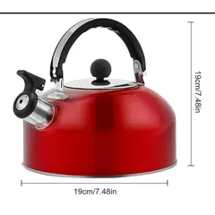 GENERICO - Tetera 2.5 Litros Acero Quirúrgico Con Silbato roja