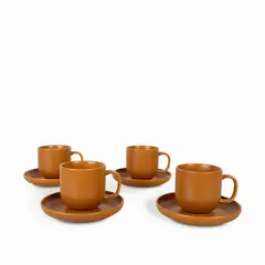 AMBIENTE GOURMET - Pocillo y plato morelos 350ml setx4