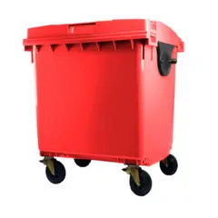 GENERICO - Contenedor de basura CDR con Ruedas 1100 Litros Rojo