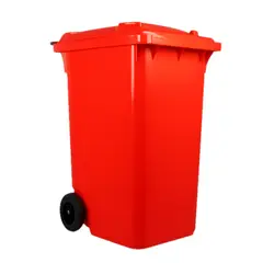 GENERICO - Contenedor de basura CDR con Ruedas 360 Litros Rojo