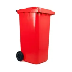 GENERICO - Contenedor de basura CDR con Ruedas 240 Litros Rojo