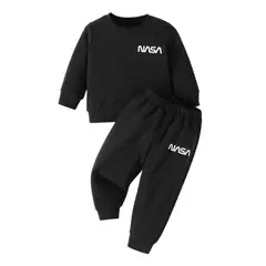 URBAN PLUS - Conjunto sudadera niño y niña negro nasa