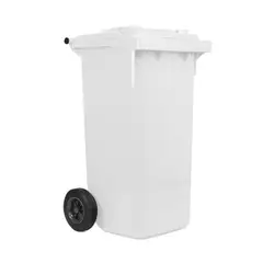 GENERICO - Contenedor de basura CDR con Ruedas 120 Litros Blanco