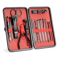 GENERICO - Estuche Set Manicure Pedicure Kit Cortauñas 15 Piezas De Lujo