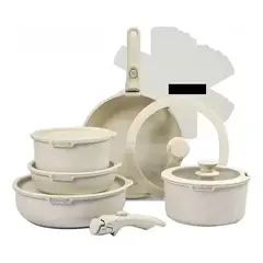 GENERICO - Juego De Ollas Sarten Granito 17 Piezas Antiadherente Cocina