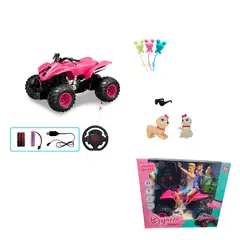 GENERICO - Cuatrimoto Recargable Muñeca Muñeco Control Remoto + Bateria