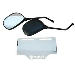 GENERICO - Par de Espejos retrovisores libero125-ybr-xtz-szr Yamaha mas Porta placa Yamaha