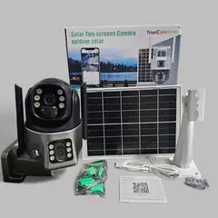 GENERICO - Cámara Solar Doble Lente Panel Solar Batería 8000mA Simcard