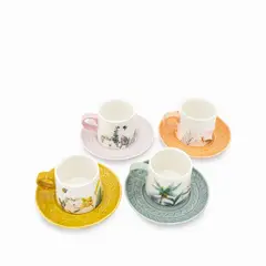 AMBIENTE GOURMET - Pocillo y plato Lily 150ml set x4