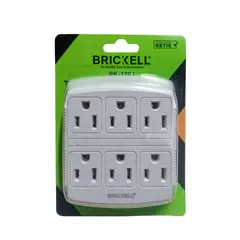 GENERICO - Multitoma De Pared 6 Salidas BRICKELL BK-1986