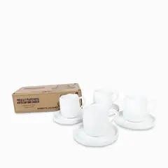 AMBIENTE GOURMET - Pocillo y plato Kioto 250ml set x4