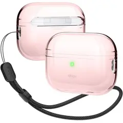 ELAGO - Estuche Compatible Airpods Pro 2 Con Cordón Clear Rosado