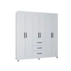 GENERICO - Armario Closet 6 Puertas Lisboa147x183 x40 CM Blanco