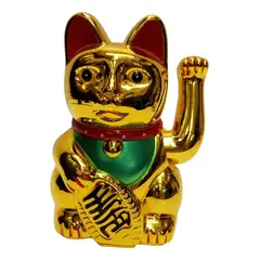 JAPAN - Amuleto Japones Gato De La Suerte En Baquelita Y Laminilla