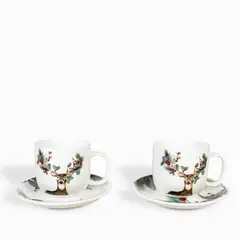 AMBIENTE GOURMET - Pocillo y plato navidad Silvestre setx4