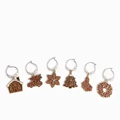 AMBIENTE GOURMET - Identificadores de copas vino gingerbread setx6