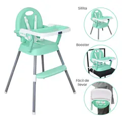 HAPPY BABY - Silla comedor bebe 3en1 CP7000 Verde
