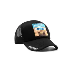 ARITEX - Gorra Pixel Art - Minecraft - Diamond Steve - Estilo Retro 8 Bits