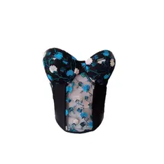 BAPU - Corset strapless chantilly copa varillas laterales trenzado