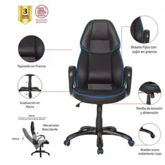 MUEBLESYA - Silla Gamer Mocoa Azul
