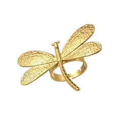 ALHAJAS - Anillo Ajustable Para Mujer Libélula Fabricado En Acero